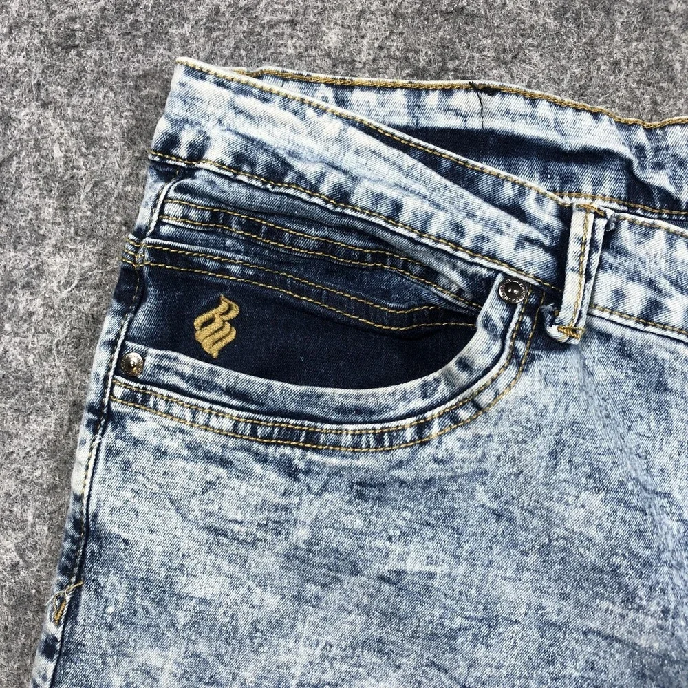 Vintage Rocawear Jeans Mens 40x30 Blue Acid Wash Straight Leg Embroidered Denim